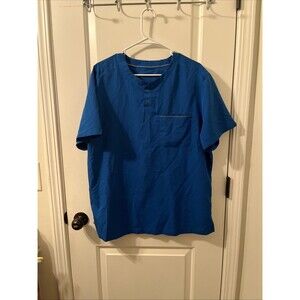 HH360 By Healing Hands Men's Scrub Uniform Top Size L Royal Blue